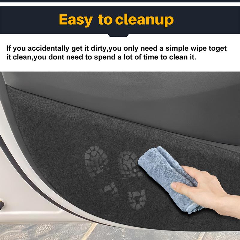 Door Anti-kick Pad For Hyundai Kona 2017 2018      Car Leather Carbon Mat Trim Accessories LHD RHD