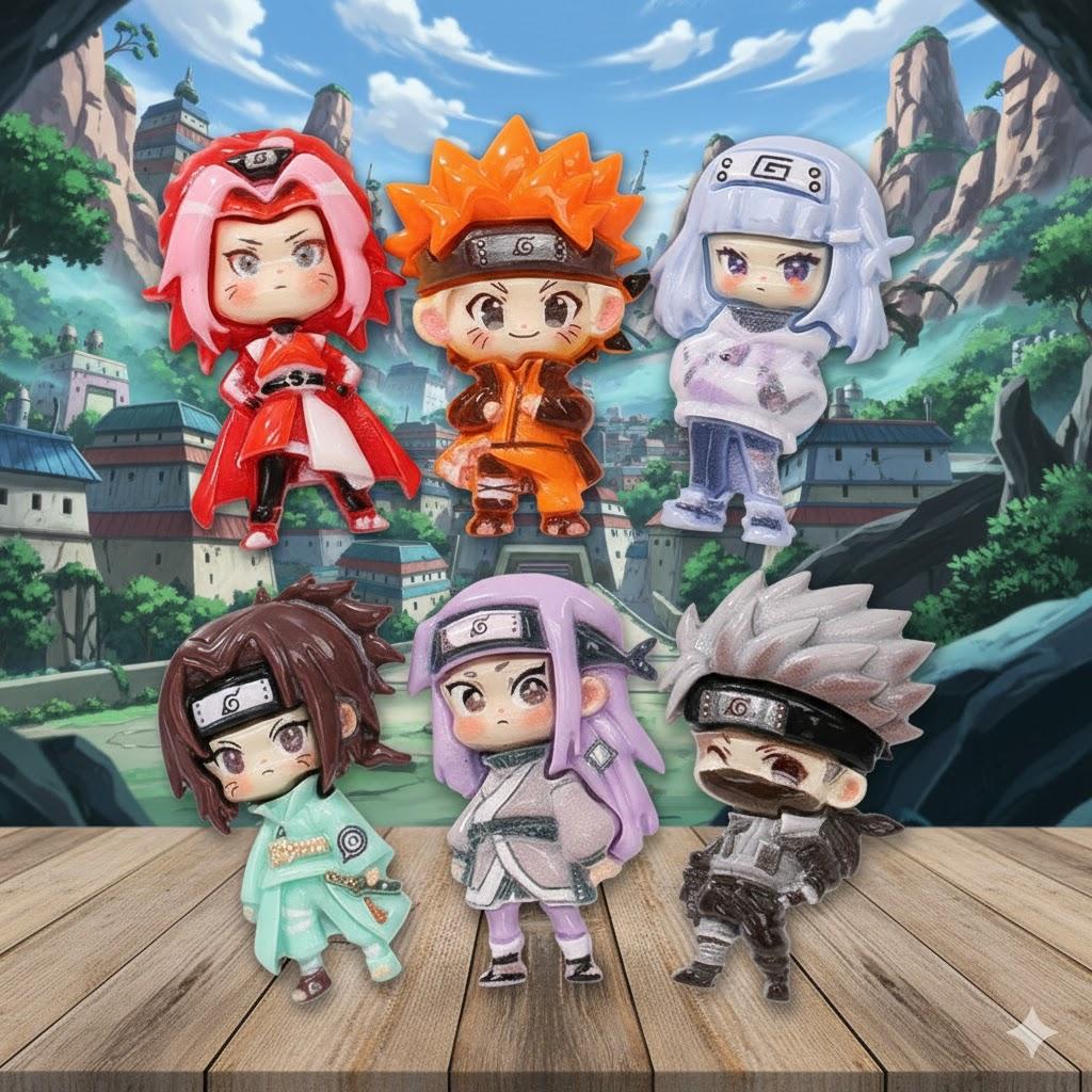 

Наруто стікери 3D Наруто Naruto Саске Какаші Хіната Сакура аксесуари вироби зі смоли 3,5 см 6 шт 3.5 різнокольоровий