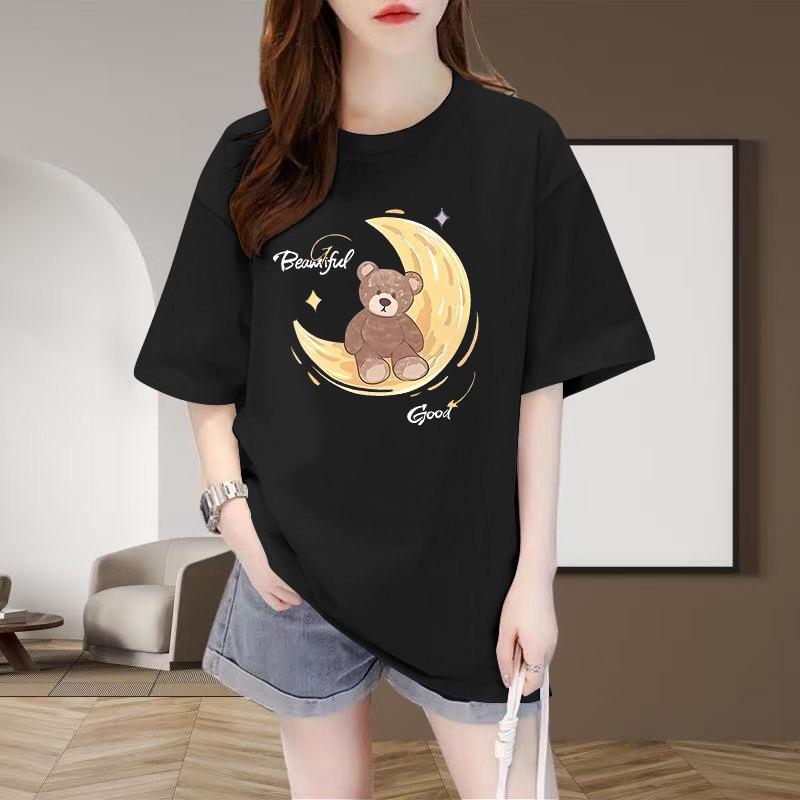 2026 European Style Plus Size Women's Cotton Short Sleeve T-shirt - Hot Selling, Loose, Slimming, Versatile, and Trendy