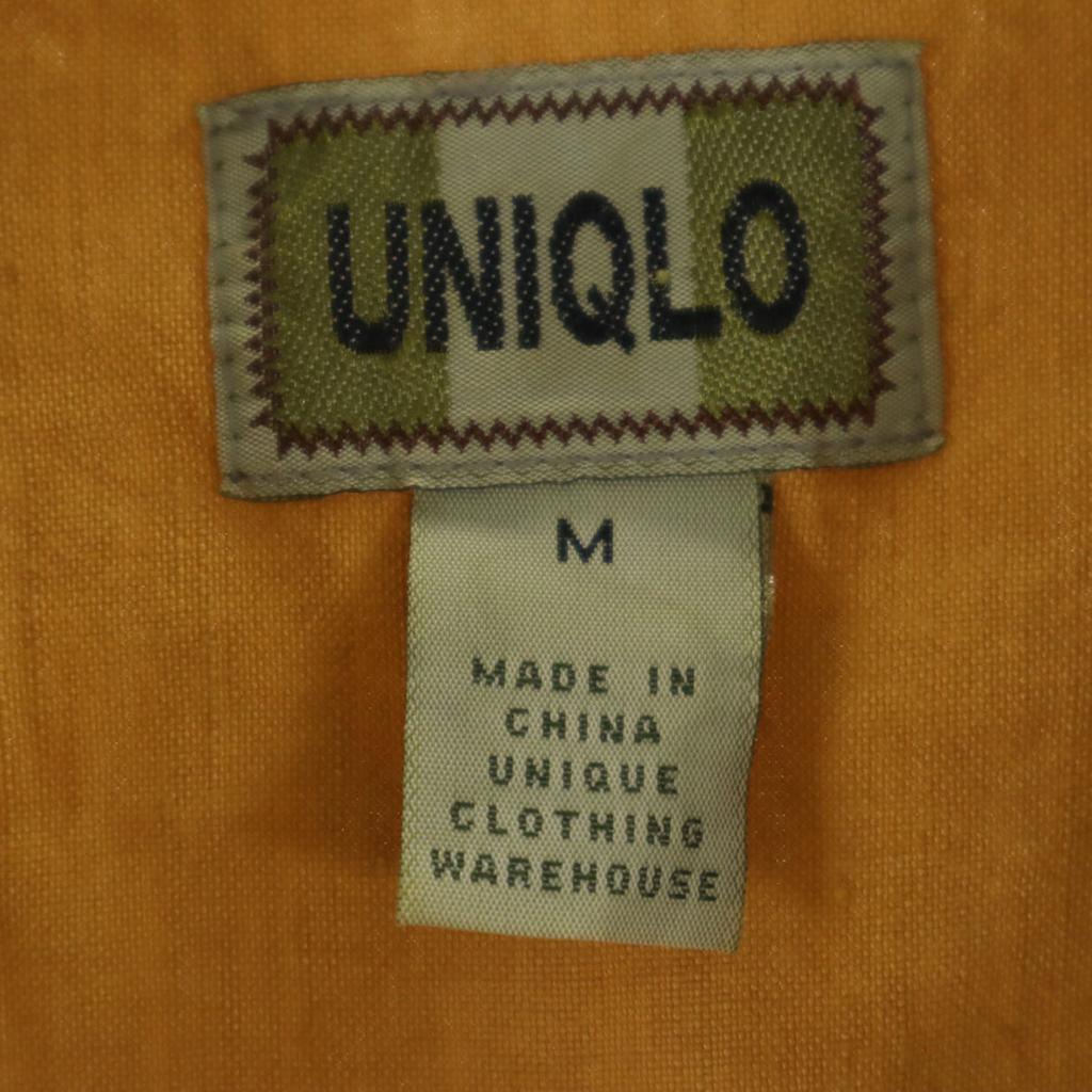 UNIQLO Linen Blend Short sleeve Button down shirt M Ocher Men's Used