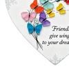 Heart-Shaped Sea Glass Friendship Ornament Handmade Sea Glass Art Christmas Animal Ornament Friendship Keepsake for Best Friends