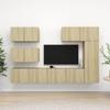 Vidaxl 6-Cz. TV-Schrank-Set, Sonoma-Eiche, Holzwerkstoff