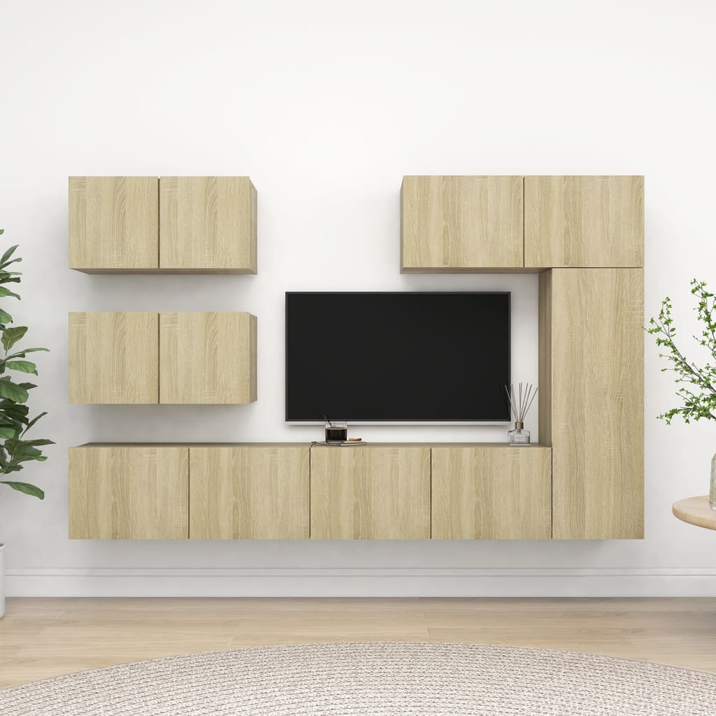 Vidaxl 6-Cz. TV Cabinet Set, Sonoma Oak, Wood-Based Material