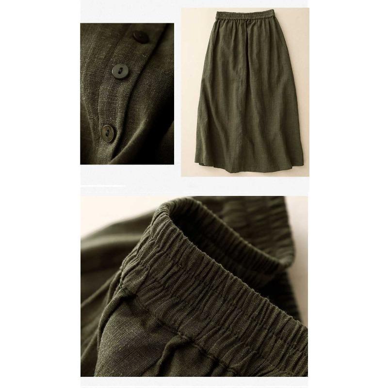 Vintage Simple Versatile Original Design Thin Half Skirt Literary Female