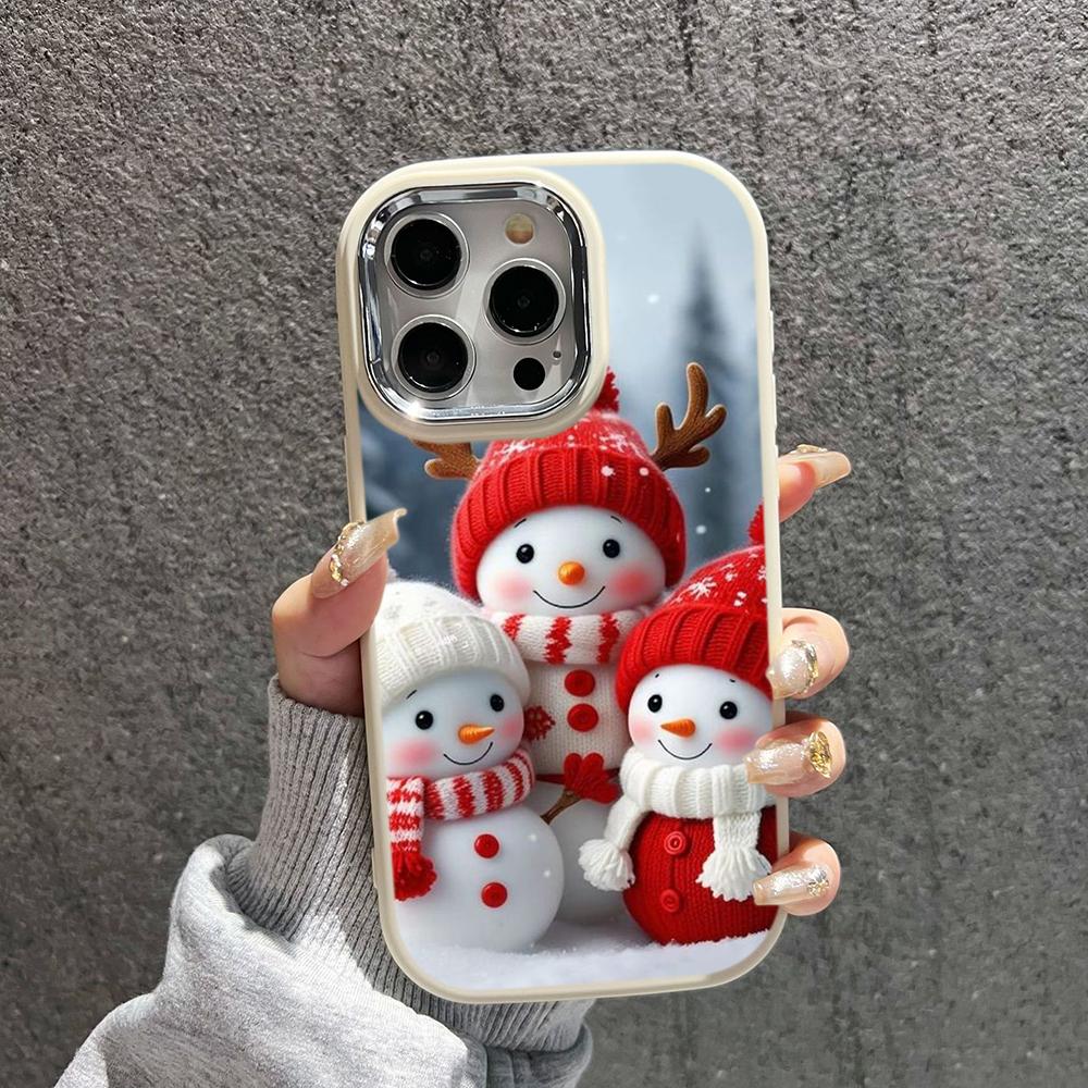 N103 Neujahr Frohe Weihnachten Design Art Weiche Telefonhüllen für iPhone 16 Pro Xiaomi 11 Lite Redmi 13C Note 11s Plating Rahmen Kameraschutz Rückseite