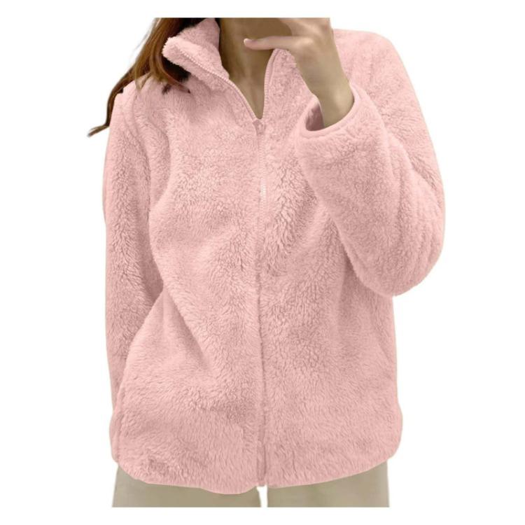 Giacca da Donna Leggera Taglie Forti con Zip in Pile Capospalla Inverno Autunno