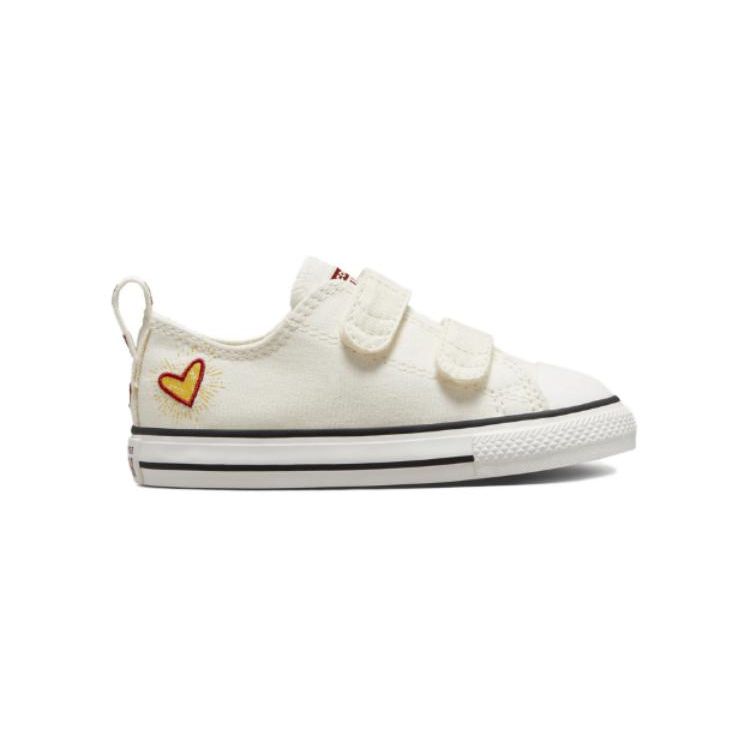 Converse Ctas 2V Ox Durable Breathable Low-Top Walking Shoes Baby sneaker Beige A04952C