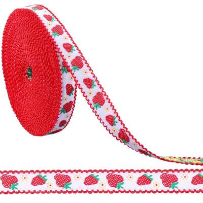 5 Yards besticktes Band Erdbeermuster Verpackungsband Süßes Webber-Band Haarschmuck