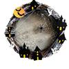 Halloween Door Wreath Bat House Decor Hanging Ornament Spider Web Theme Party Decoration Wooden Craft