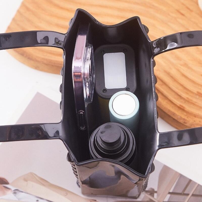 Neue Mode Jelly Bags PVC Damen Einfarbig Nieten Abendtasche Langlebig Schmutz Leicht zu Waschen Vielseitige Handtaschen Kleine Quadratische Taschen