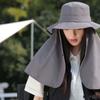 Wide Brim Mountaineering Cap Elastic Women Sun Cap Ponytail Cap Shawl Fisherman Hat  Famale