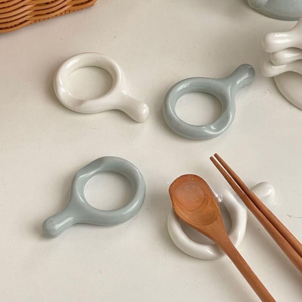6pcs Ceramic Chopsticks Rack Home Ornament Spoon Rest New Chopstick Holders Dining Table Decoration