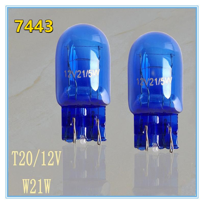 

T20 7440 7443 WY21W W21W Галогенные лампы 7443 W21/5W T20 Супер яркий фонарь заднего хода для автомобильной сигнальной лампы 12 В Синий 1Pcs