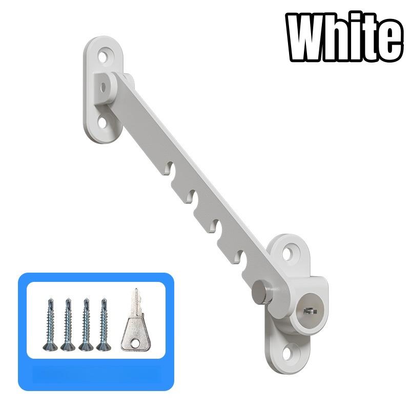 

5 Levels Adjustable Inner Window Limiter,With Key,Children Safety Locks,Windows Sash Lock,Latch Position Stopper,Windproof Fixer белый