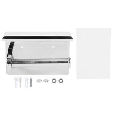 Stainless Steel Wall Mounted Toilet Roll Paper Holder with Mobile Phone Storage Shelf