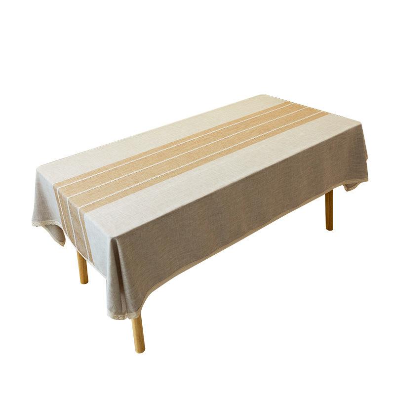 Lace Lace Tablecloth Jacquard Striped Nordic Ins Tablecloth Cotton And Linen Small Fresh Striped Table Cloth