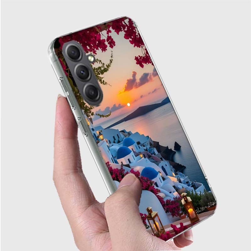 Greece in summer. Santorini Phone Case for Samsung A16 A26 A36 A56 A17 A37 A57 A07 A06 A02S A03 A04S A05S Galaxy Note 20 10 A50S
