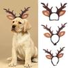 Soft Pet Antlers Headwear Adjustable Pet Reindeer Cap Cat Antlers Headband  Christmas