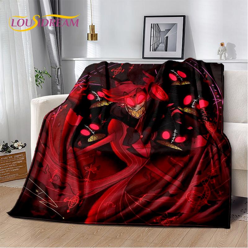 2025 H-Hazbin Hotel Charlie Kreskówkowy Miękki Koc, Miękki Koc Rzutowy do Domu Sypialni Łóżka Sofy Pikniku Podróży Pokrowiec Prezent dla Dziecka