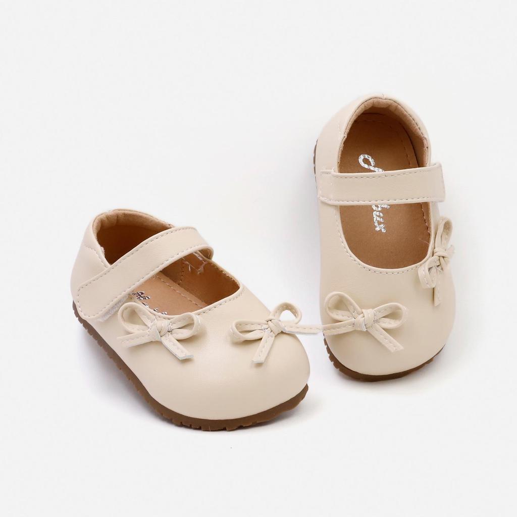 Spring 2026 Baby Girls Bow Pre-Walking Princess Shoes - Soft Sole & Versatile Design