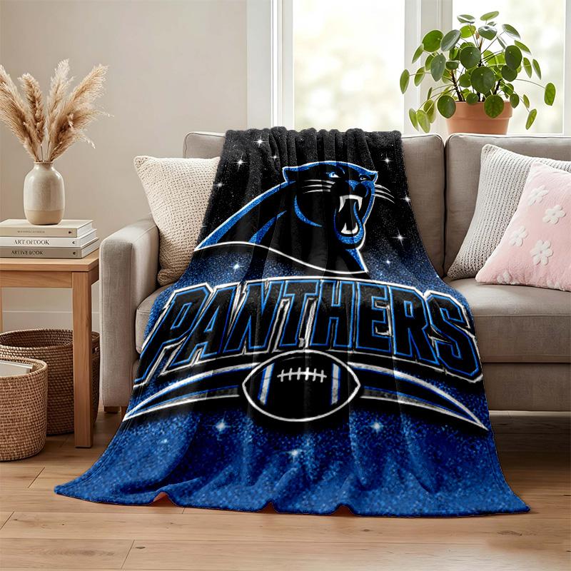 Carolina Panthers blanket Flannel Blanket Soft Cozy Plush Throw for Sofa Bed Lightweight Home Decoration