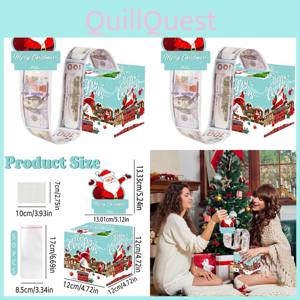 Christmas Santa Blue Holiday Scene Prop With Surprise Money Container For Party Decorations