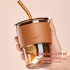 Baijie Bamboo Joint Glass Cup with Straw