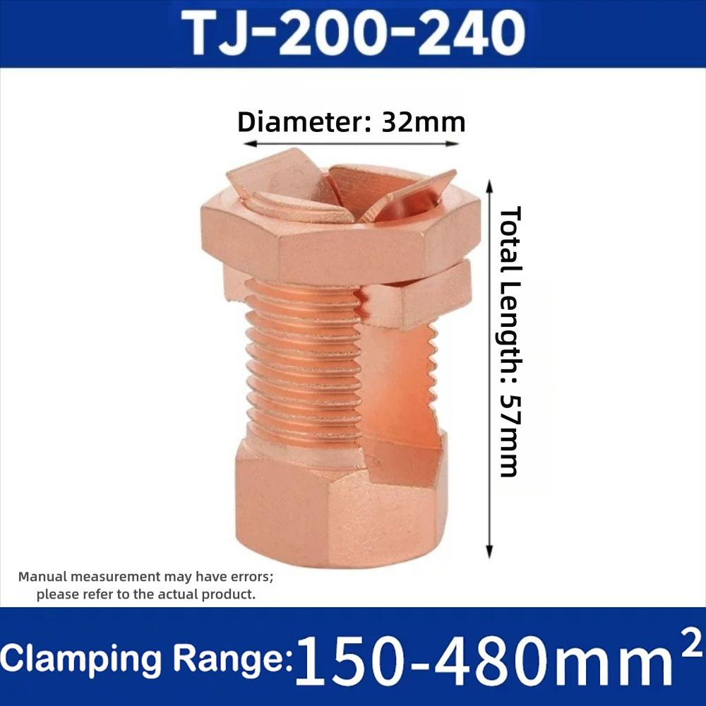 New TJ Series Split Bolt Connector Sturdy Durable Copper Split Bolt Screw Terminal
