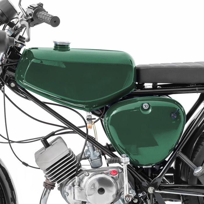 Réservoir d'essence pour Simson S51 / S50 / S70 avec couvercle latéral vert foncé