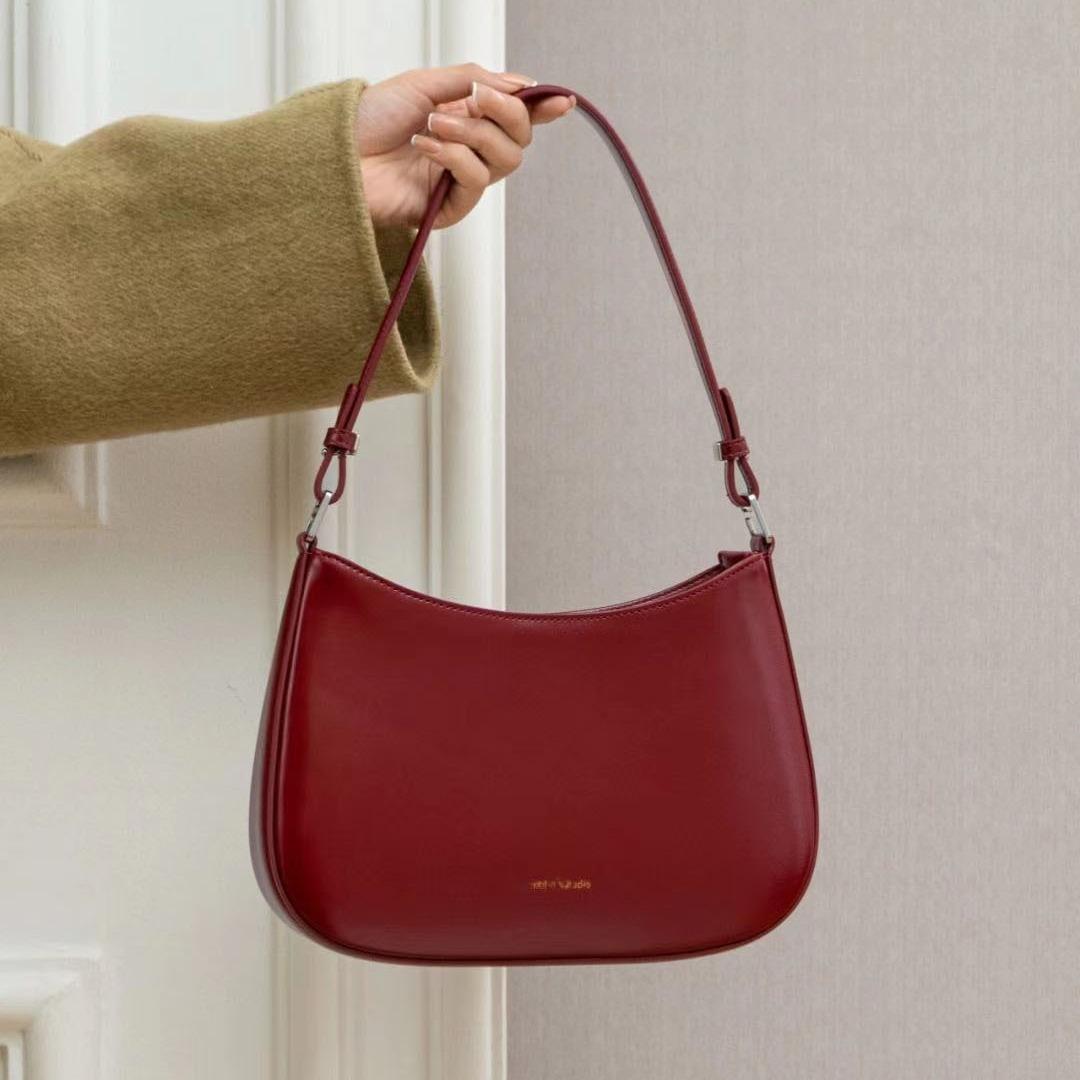 Burgundy Bag Women s Bridal Wedding Bag 2026 New High-end Textured Retro Women s Bag Single Shoulder Underarm Women s Bag красный