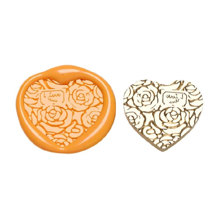 Brass Head Seal Stamp Heart Series Sealing Wax Stamp Heart Shaped Wax Seal Stamp for Letters Invitations Decoration