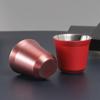 Summer  Simple Flat Bottom Cup Stainless Steel Double-Layer Inner Tank Capsule Coffee Cup High-Grade Solid Color Water Cup
