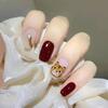 Artificial Nails Year of The Tiger Wearable Cute Tiger Short Red Nail Stickers
