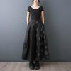 DIMANAF 2026 Plus Size Women New Long Pants Black Floral Loose Trousers Big Size Casual Spring Summer Bottoms Skirts