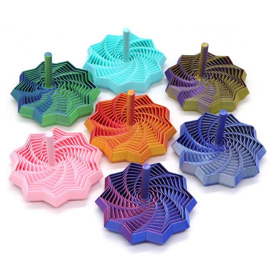Expandable Sensory Fidget Star 3D Printed Fractal Stress Relief Toy Whirling Spiral Design Fidget Toy with Handle for Anxiety Relief Focus Enhancement