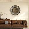 45cm Luxury Creative Wall Clock Vintage 3D Gear Rotating Design Art Wall Clock Home Large Index Silent Bedroom Decoration Clock
