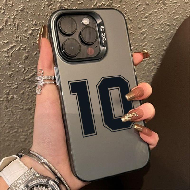 Phone Case For iPhone 16 15 14 Pro Max 11 12 13 Pro 7 8 Plus SE  X XS Lucky Numbers Football Electroplate Shockproof Cover