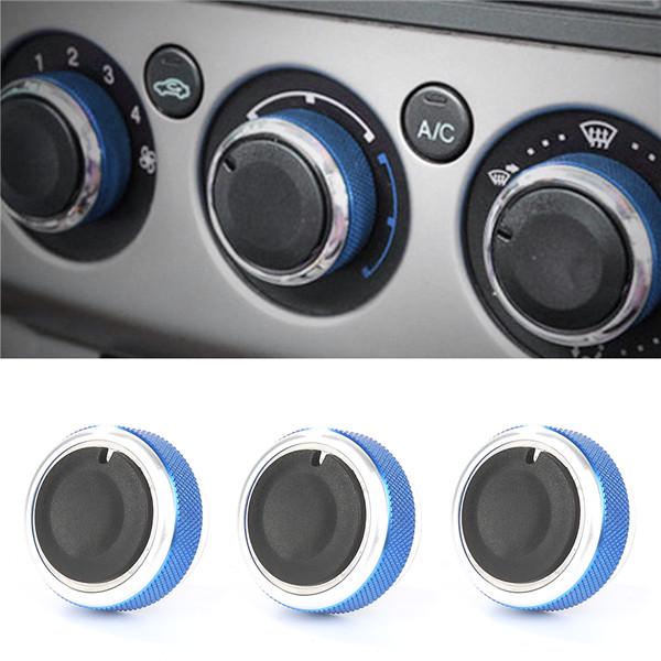 3pcs Car AC Heat Control Knobs Aluminum Panel Switch for Ford Focus 3pcs Car AC Heat Control Knobs Aluminum Panel Switch for Ford Focus