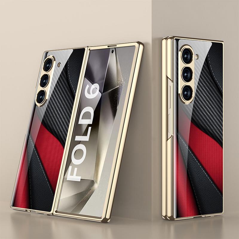 Nou pentru Samsung Galaxy Zfold6 5g Husă Telefon Pictură Creativă Hd Sticlă Securizată Lux Ușor Orificiu de Precizie Husă Protecție la Cădere