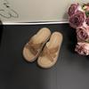 Thick-bottomed Cool Slippers for Women's Summer Wear, New Cross-strapped Flat-bottomed High-end Skirt One-word Slippers