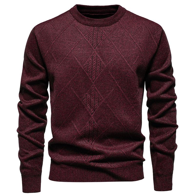 

Men s Autumn/Winter Plus Velvet Thick Casual Sweater - Round Neck Warm Knitwear for Seniors XXXXL