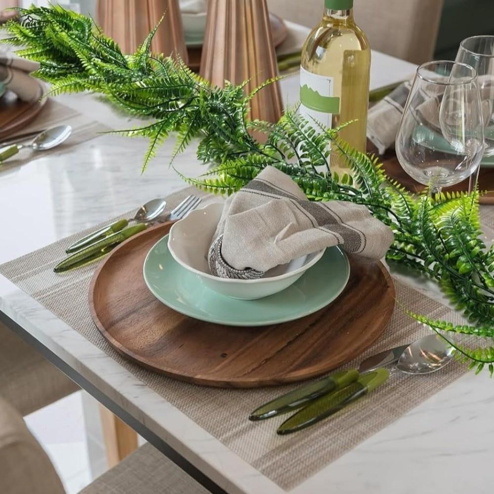 180CM Length Artificial Persian Fern Vines Plastic UV Resistant Faux Boston Fern Garland Realistic Texture Lush Leaves