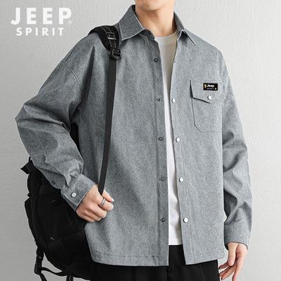 JEEP SPIRIT Men's Long Sleeve Casual Shirt Jacket