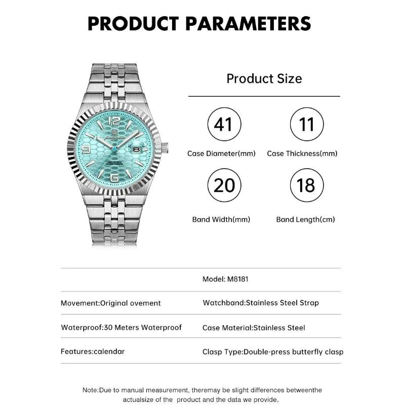 Luxury Business Men Wristwatch Waterproof Luminous Date Military Man Watch Stainless Steel Fashion Men's Quartz Watches