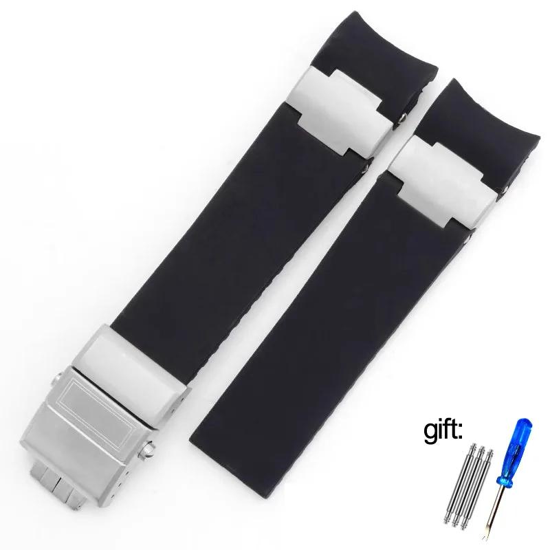 Für Ulysse Nardin Hochwertiges Silikonkautschuk Uhrenarmband 263 DIVER Gebogenes Endstück 22mm Wasserdichtes Band Uhrenarmbänder
