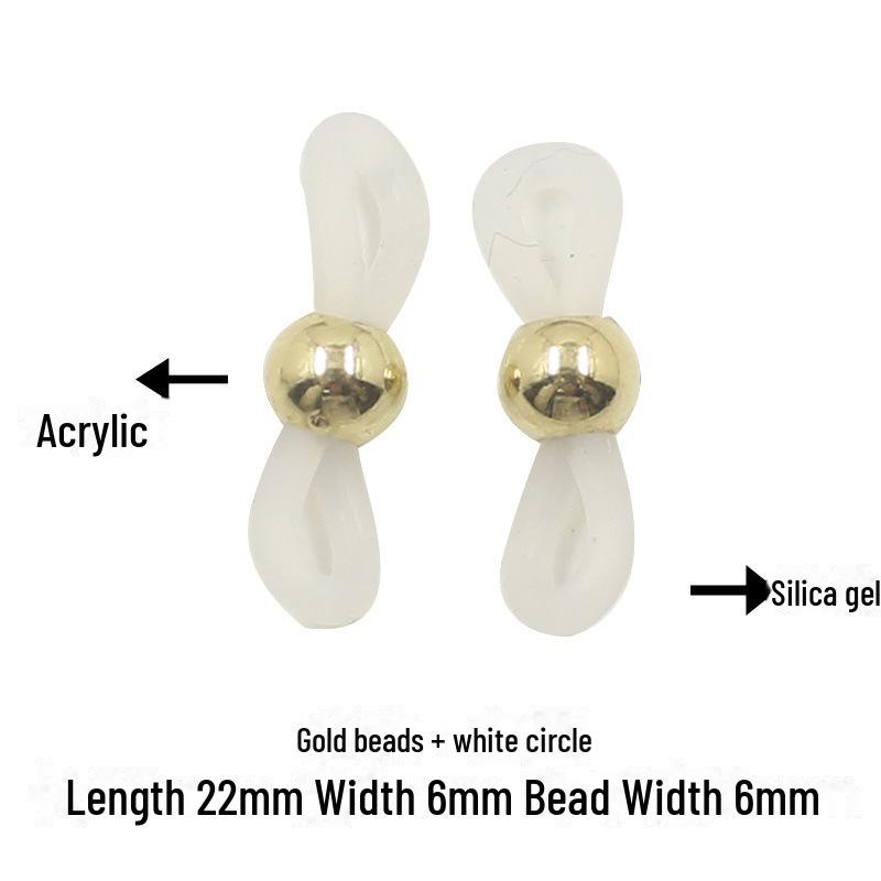 

Силиконовый противоскользящий шнурок для очков с золотой/серебряной пряжкой 0.36g Each