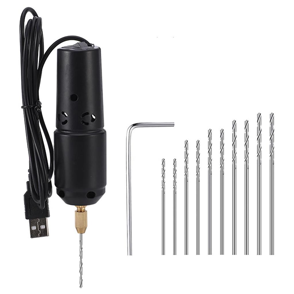 KDSSYFT Electric Pin Vise for Resin USB Includes 10 Hand for Handmade and Plastic Models Drilling, Powered, Bits, Ultra-Fine Drill, Crafts, Tools,