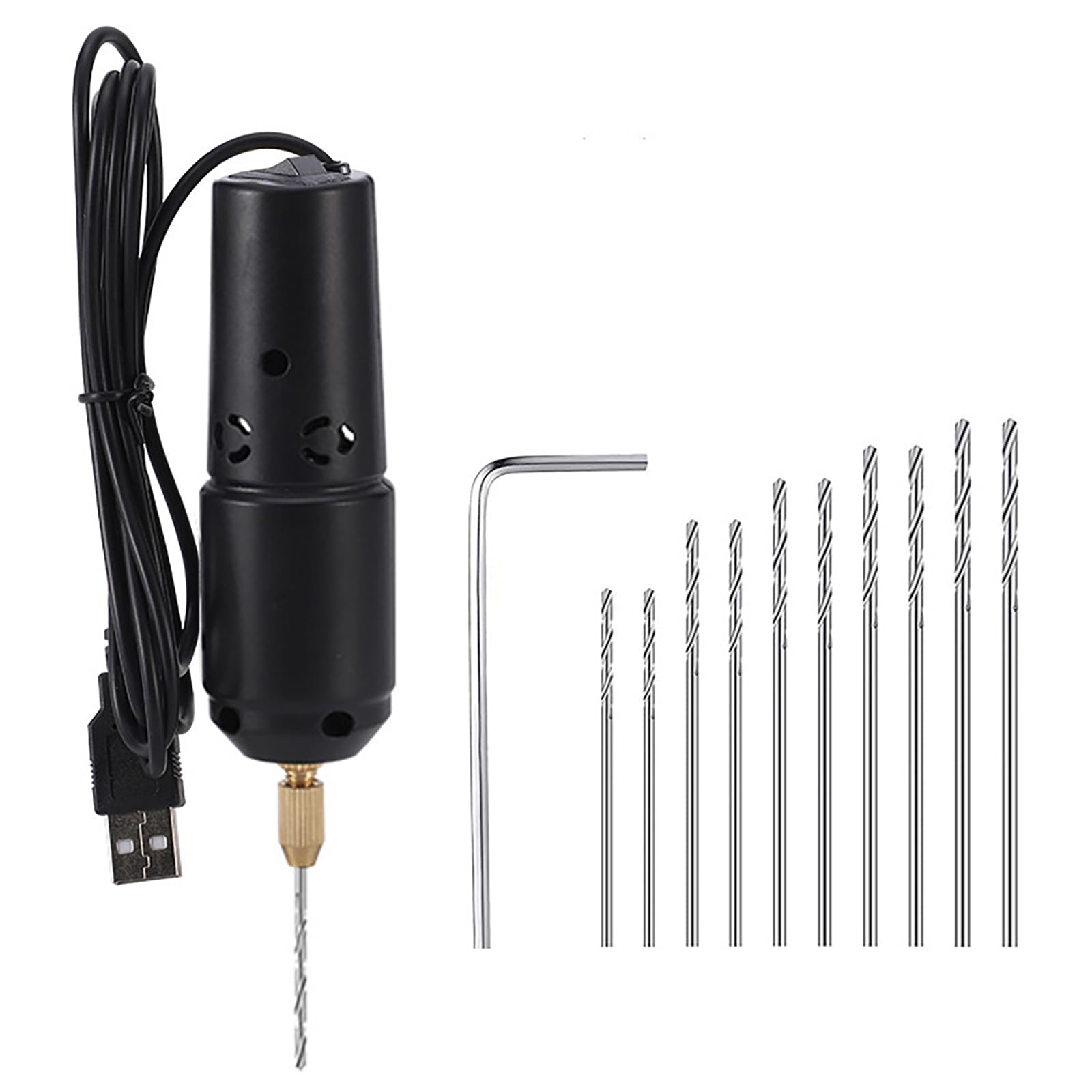 

KDSSYFT Electric Pin Vise for Resin USB Includes 10 Hand for Handmade and Plastic Models Drilling, Powered, Bits, Ultra-Fine Drill, Crafts, Tools,