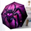 1pc Spider Web Automatic Folding Umbrella   Compact 8 Rib Design, Durable Iron Frame for Travel, Outdoor,  A0920114