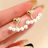 Elegant Retro Faux Pearl Earrings - Vintage Zinc Alloy Dangle Studs, Fashion Jewelry for Women, Daily Wear & Party Accessories